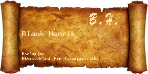 Blank Henrik névjegykártya